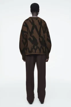 COS ABSTRACT WOOL-JACQUARD JUMPER-Women Sweaters & Cardigans