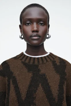 COS ABSTRACT WOOL-JACQUARD JUMPER-Women Sweaters & Cardigans