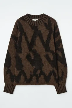COS ABSTRACT WOOL-JACQUARD JUMPER-Women Sweaters & Cardigans