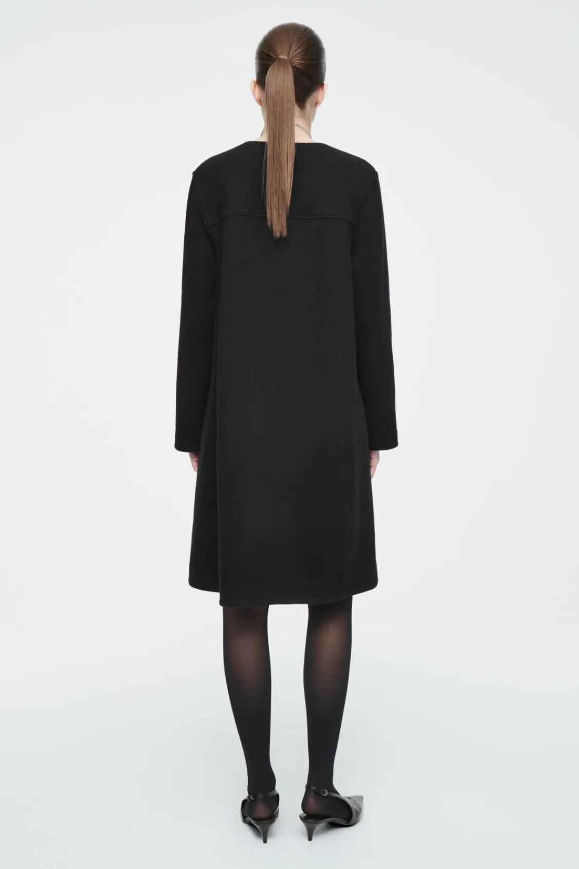 COS A-LINE BOILED-WOOL MINI DRESS-Women Dresses & Jumpsuits