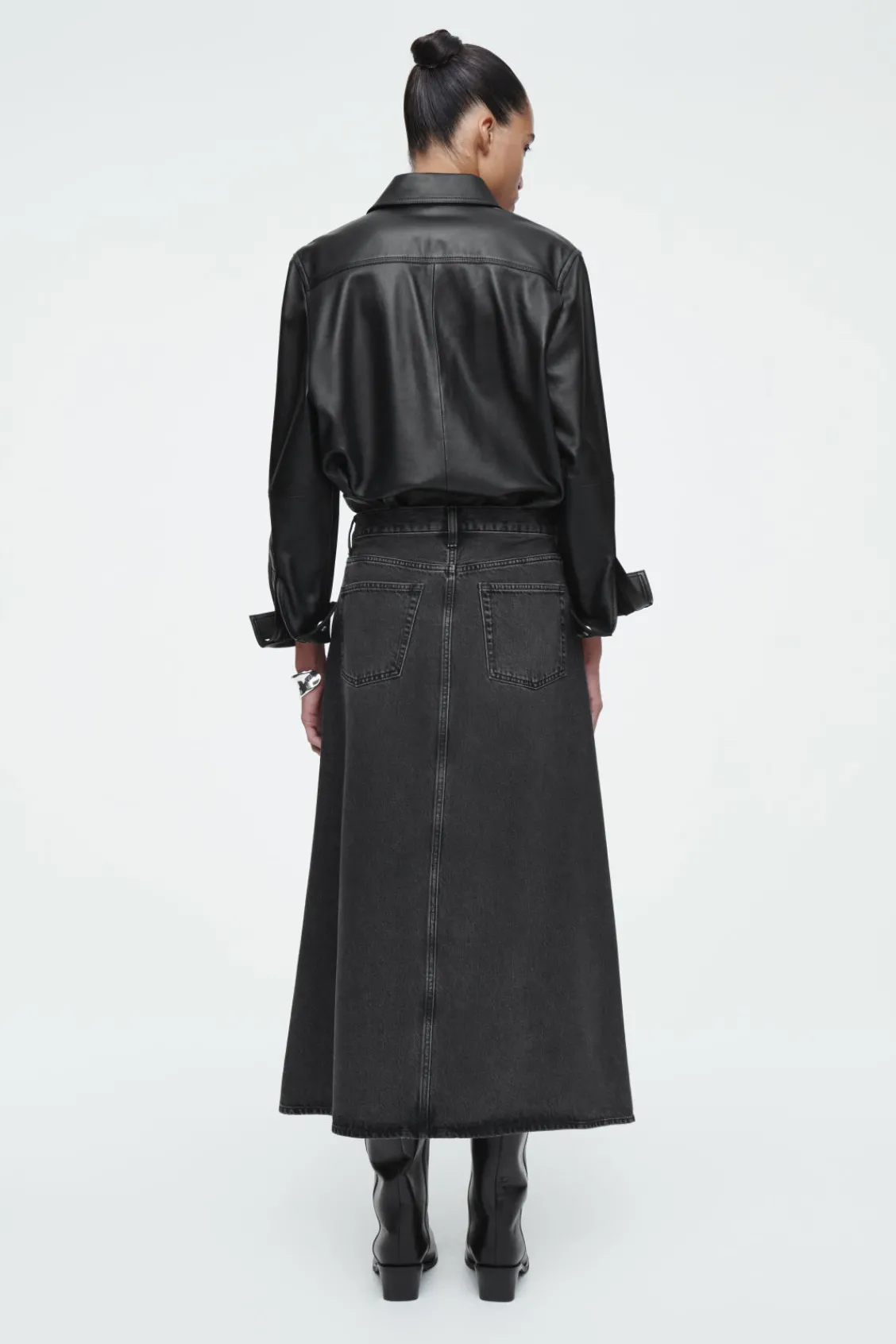 COS A-LINE DENIM MIDI SKIRT-Women Skirts