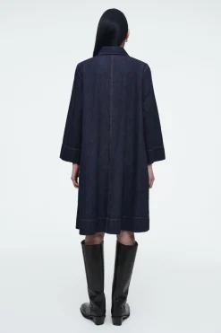 COS A-LINE DENIM MINI SHIRT DRESS-Women Dresses & Jumpsuits