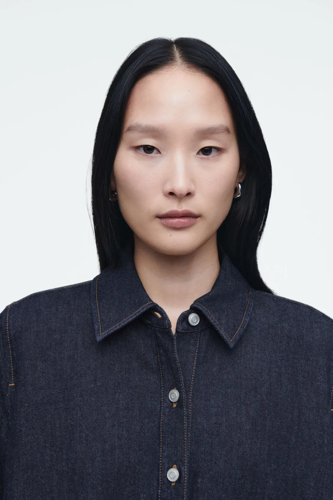 COS A-LINE DENIM MINI SHIRT DRESS-Women Dresses & Jumpsuits