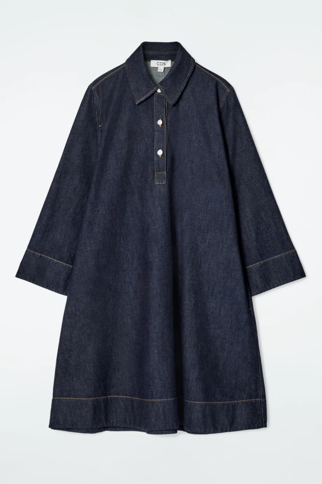 COS A-LINE DENIM MINI SHIRT DRESS-Women Dresses & Jumpsuits