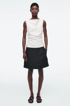 COS A-LINE LINEN MINI SKIRT-Women Skirts