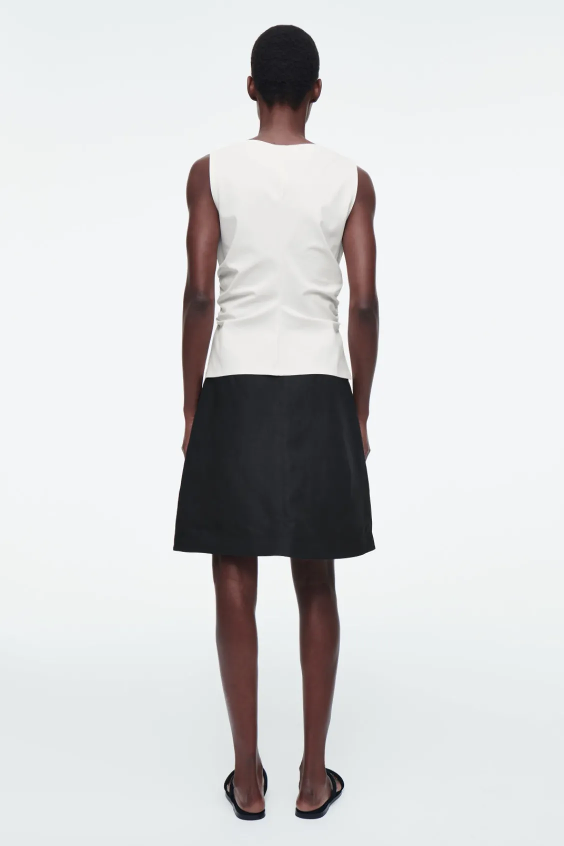 COS A-LINE LINEN MINI SKIRT-Women Skirts