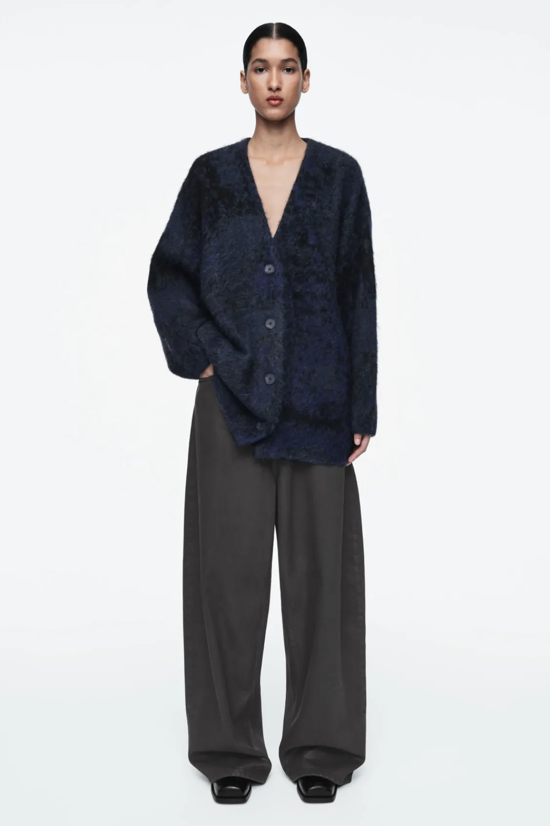 COS ALPACA-BLEND JACQUARD CARDIGAN-Women Sweaters & Cardigans