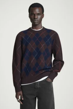 COS ARGYLE BOILED-WOOL SWEATER- Sweaters & Cardigans