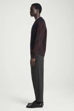 COS ARGYLE BOILED-WOOL SWEATER- Sweaters & Cardigans