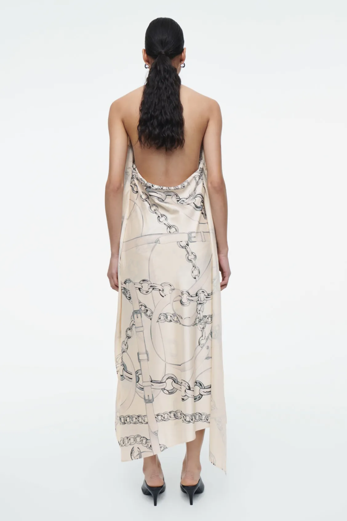 COS ASYMMETRIC CHAIN-PRINT MIDI DRESS-Women Dresses & Jumpsuits