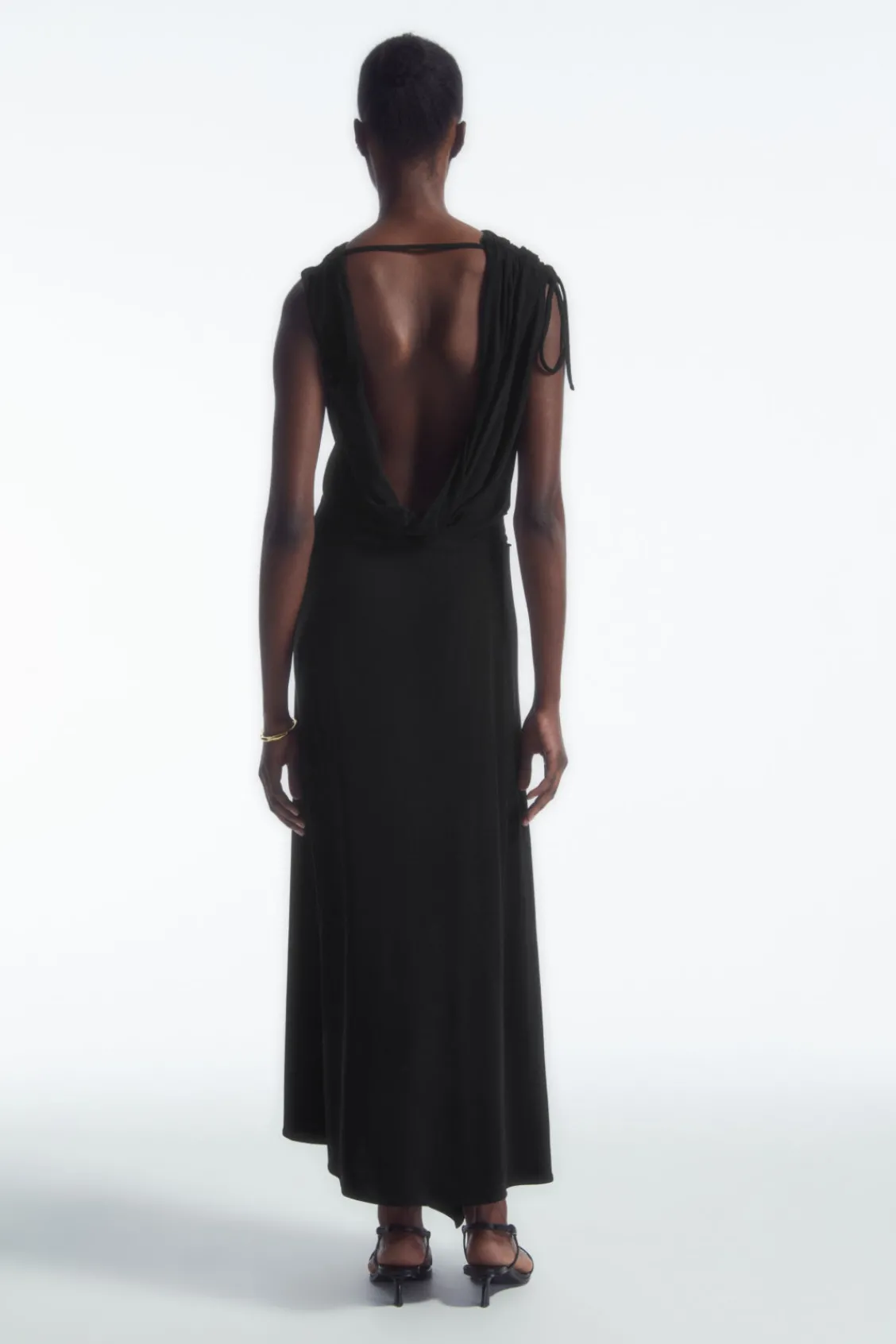 COS ASYMMETRIC COWL-NECK MAXI DRESS-Women Dresses & Jumpsuits
