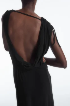 COS ASYMMETRIC COWL-NECK MAXI DRESS-Women Dresses & Jumpsuits
