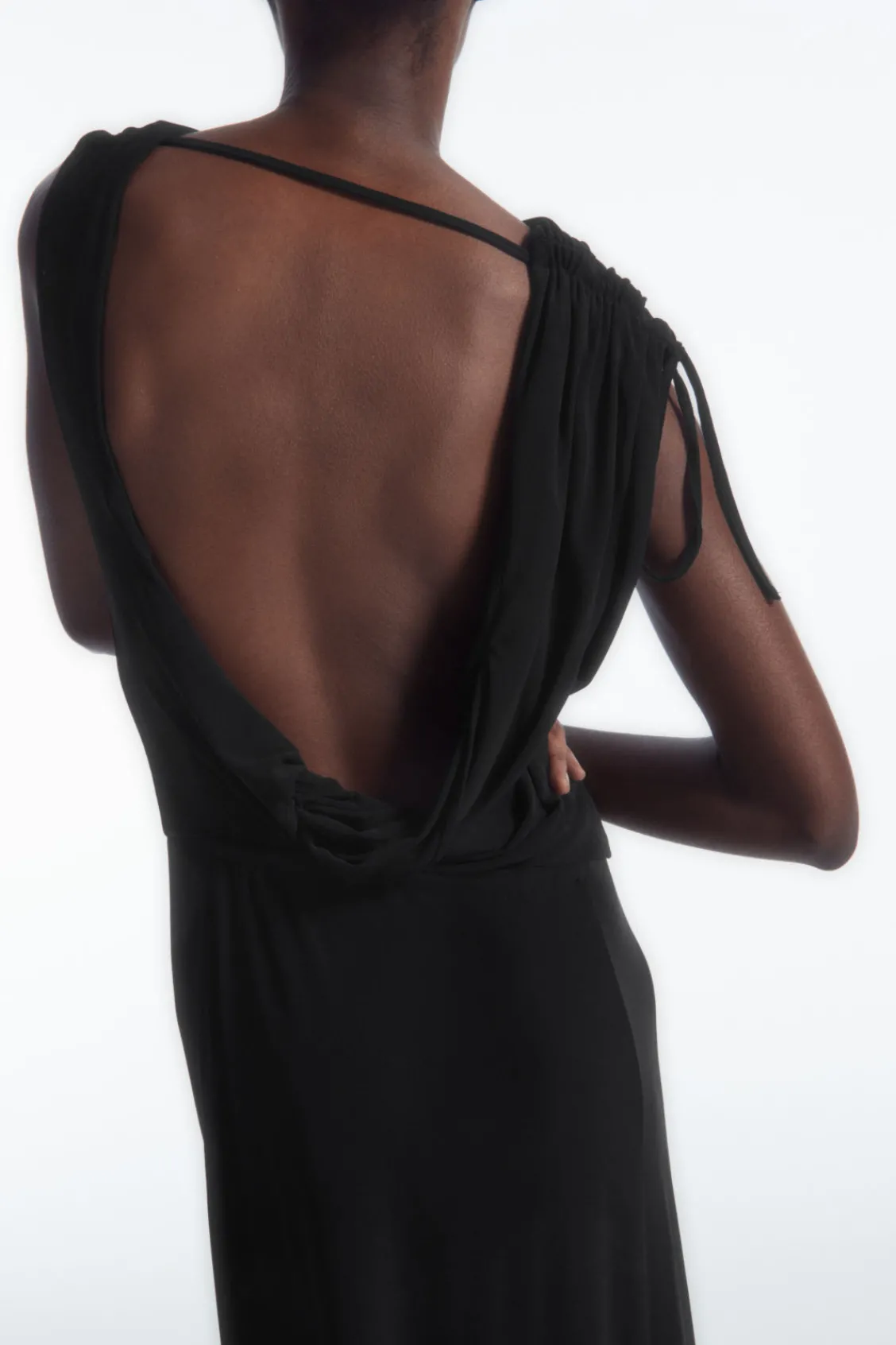 COS ASYMMETRIC COWL-NECK MAXI DRESS-Women Dresses & Jumpsuits