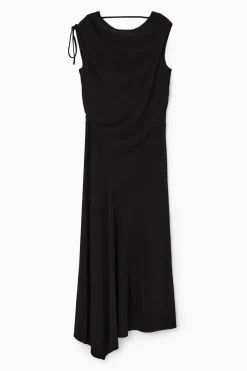 COS ASYMMETRIC COWL-NECK MAXI DRESS-Women Dresses & Jumpsuits