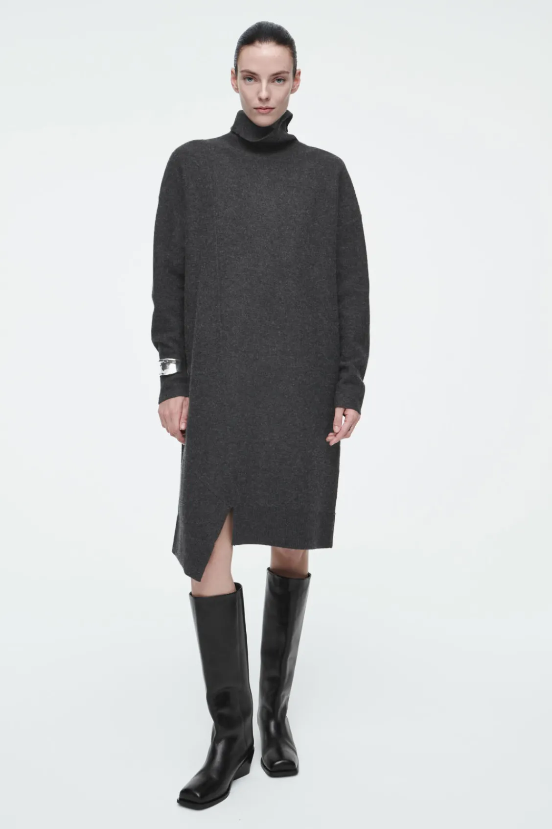 COS ASYMMETRIC MERINO WOOL DRESS-Women Dresses & Jumpsuits | Sweaters & Cardigans