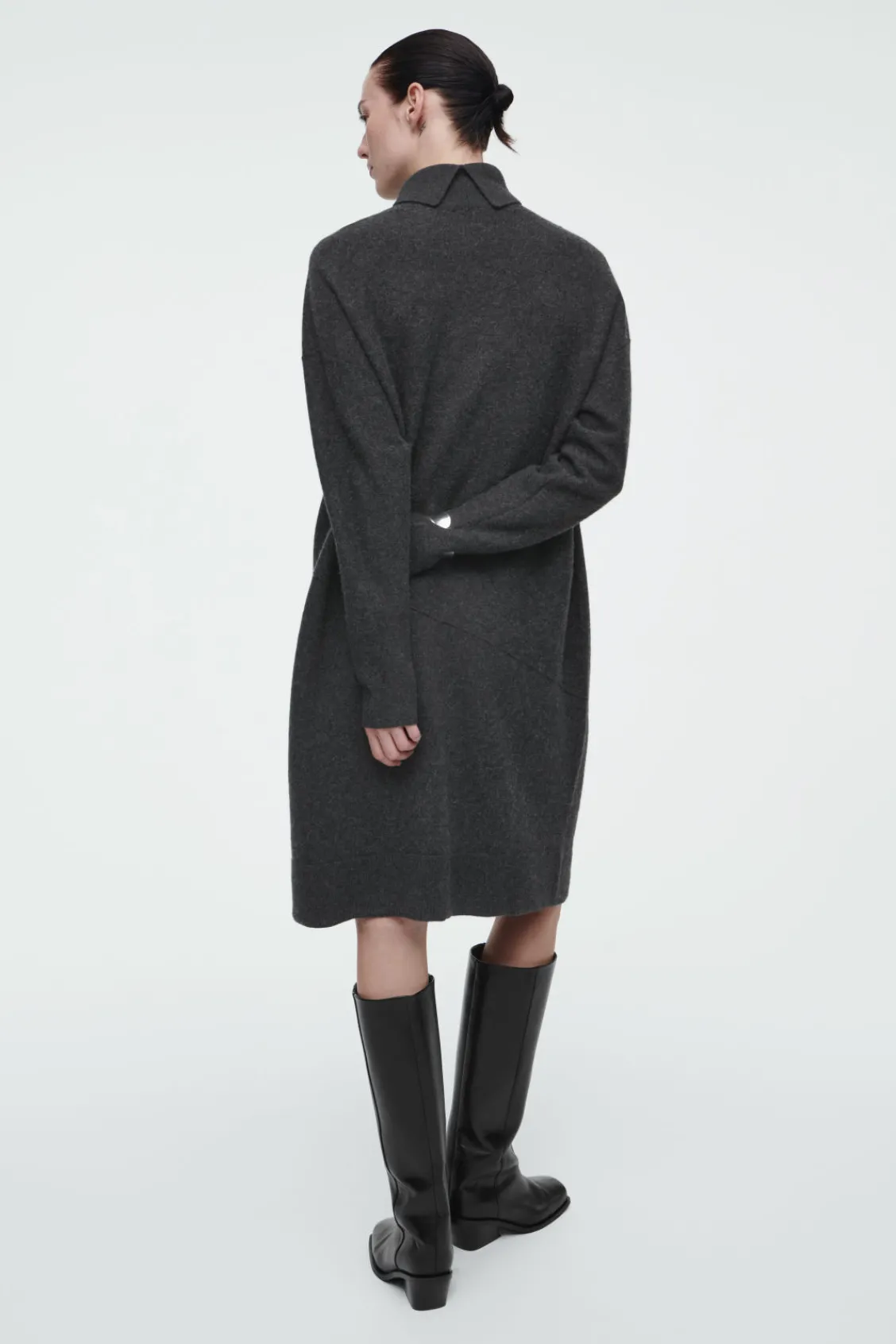 COS ASYMMETRIC MERINO WOOL DRESS-Women Dresses & Jumpsuits | Sweaters & Cardigans