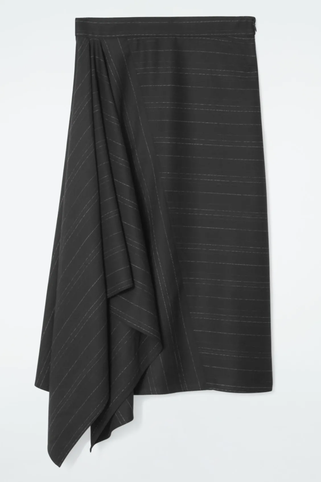 COS ASYMMETRIC PINSTRIPED WOOL SKIRT-Women Vests & Tailoring | Skirts