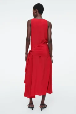 COS ASYMMETRIC TIE-WAIST SILK DRESS-Women Dresses & Jumpsuits