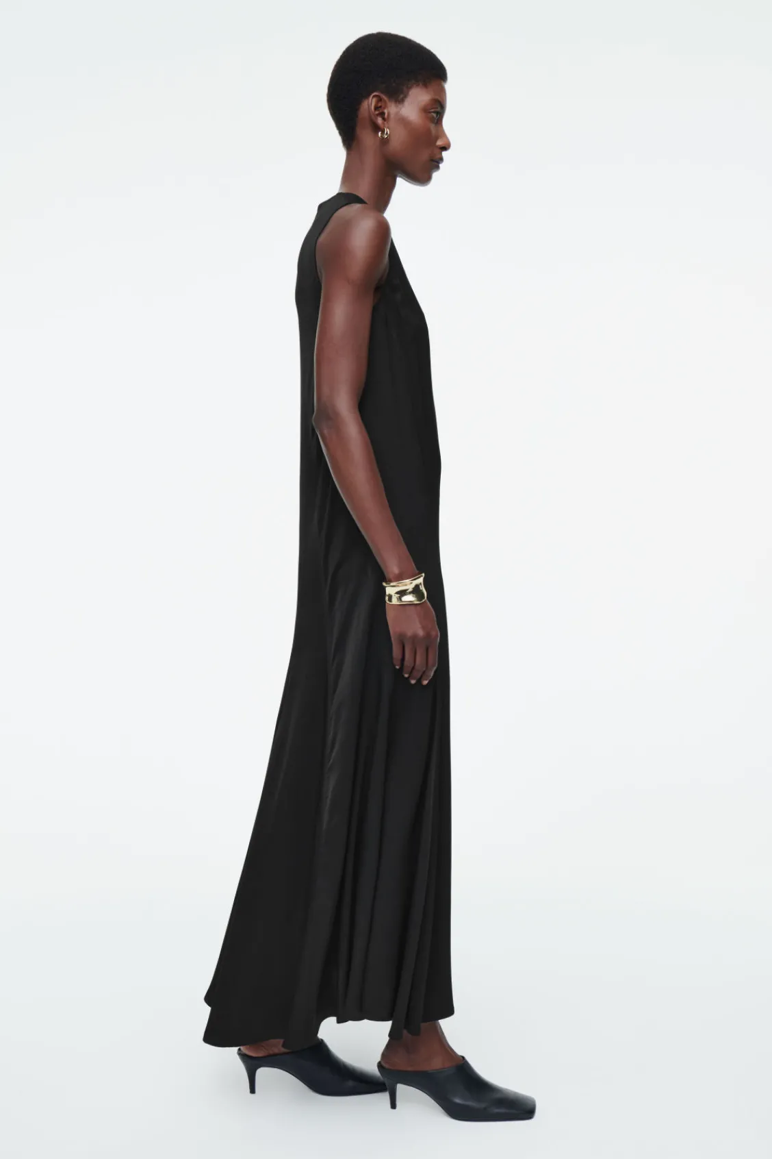 COS ASYMMETRIC TWIST-PANEL MIDI DRESS-Women Dresses & Jumpsuits