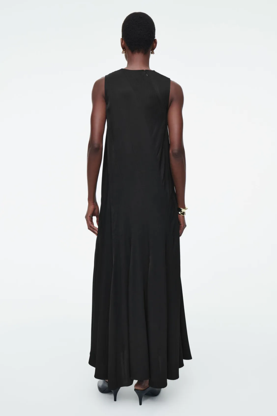 COS ASYMMETRIC TWIST-PANEL MIDI DRESS-Women Dresses & Jumpsuits