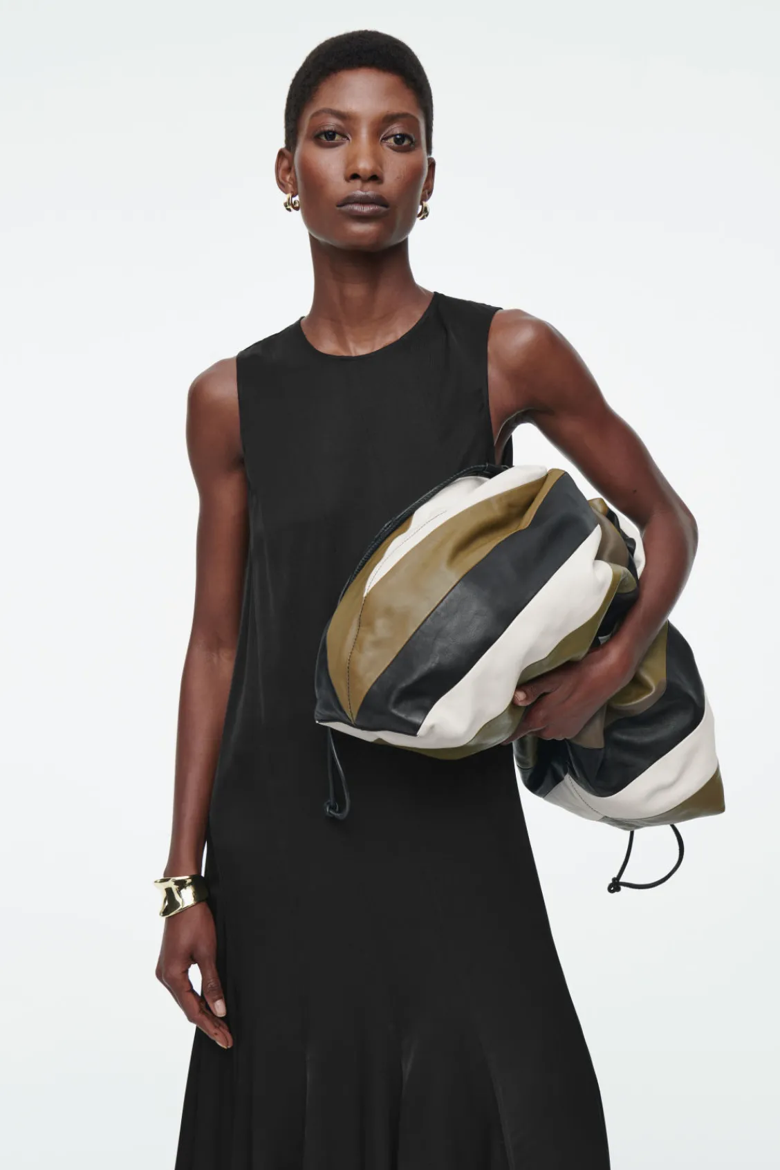 COS ASYMMETRIC TWIST-PANEL MIDI DRESS-Women Dresses & Jumpsuits
