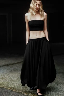 COS BALLOON-HEM MAXI SKIRT-Women Skirts