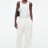 COS BARREL-LEG COTTON PANTS-Women Pants