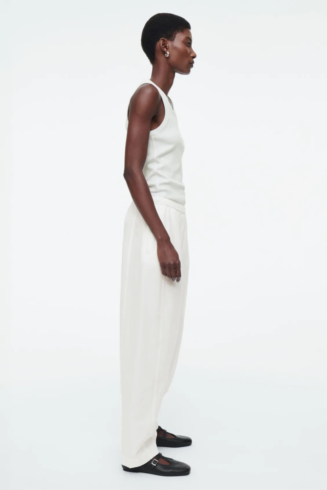 COS BARREL-LEG COTTON PANTS-Women Pants