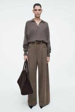 COS BATWING-SLEEVE WOOL POLO SWEATER-Women Sweaters & Cardigans