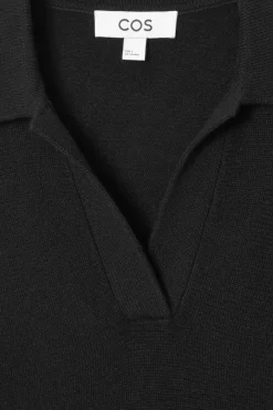 COS BATWING-SLEEVE WOOL POLO SWEATER-Women Sweaters & Cardigans