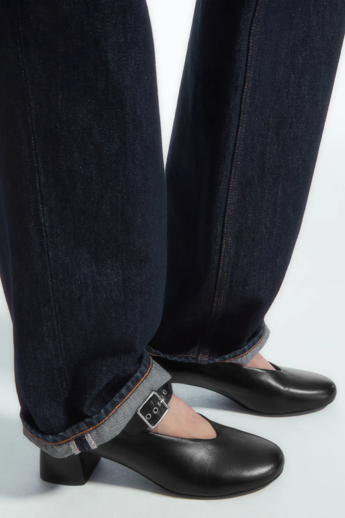 COS BLOCK-HEEL LEATHER MARY-JANE PUMPS-Women Shoes
