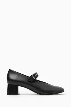 COS BLOCK-HEEL LEATHER MARY-JANE PUMPS-Women Shoes