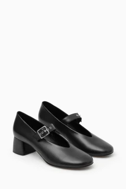 COS BLOCK-HEEL LEATHER MARY-JANE PUMPS-Women Shoes
