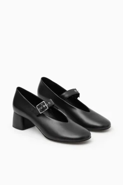 COS BLOCK-HEEL LEATHER MARY-JANE PUMPS-Women Shoes