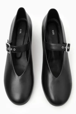 COS BLOCK-HEEL LEATHER MARY-JANE PUMPS-Women Shoes