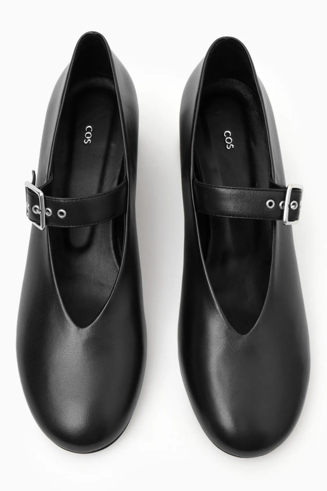 COS BLOCK-HEEL LEATHER MARY-JANE PUMPS-Women Shoes