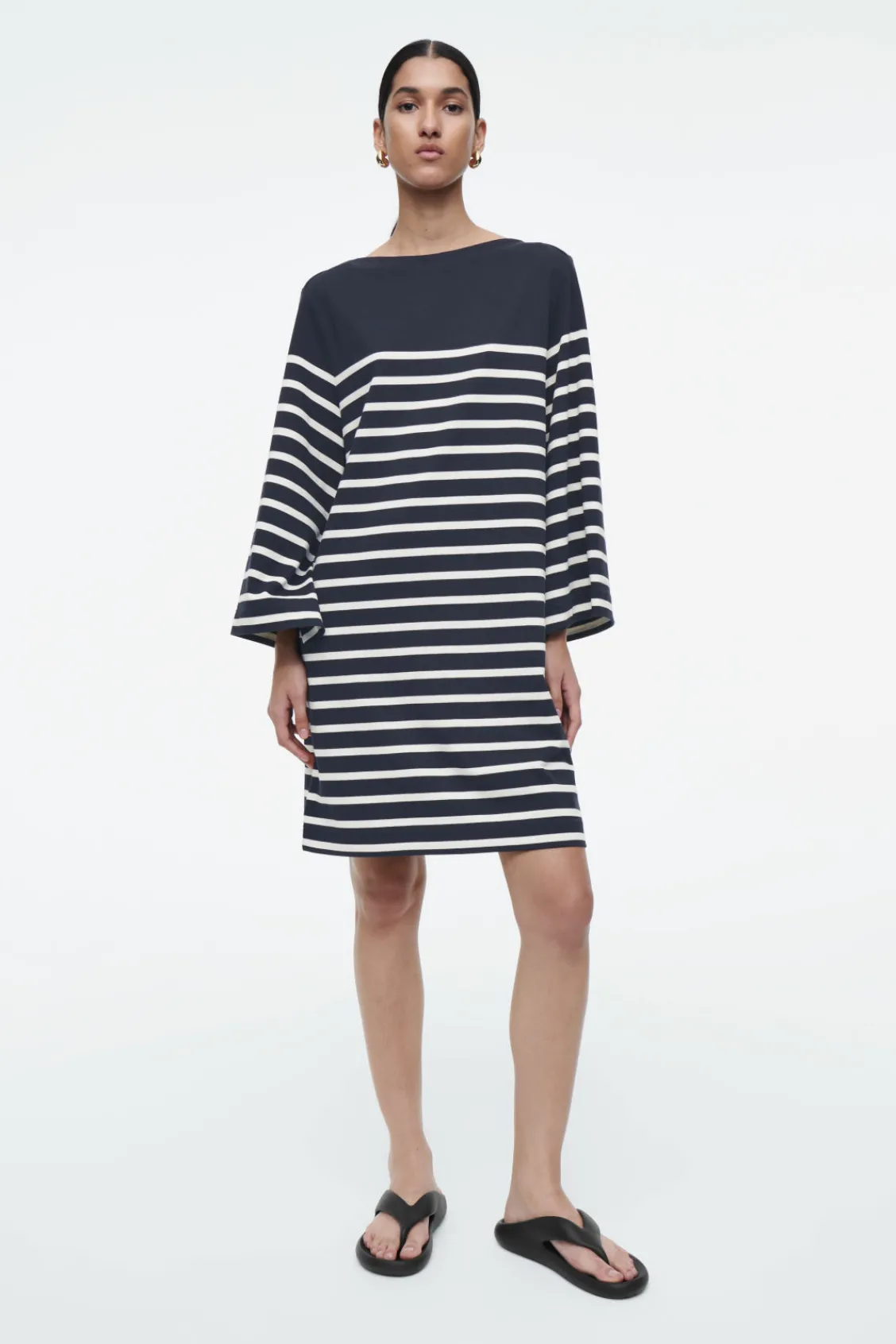 COS BOAT-NECK MINI T-SHIRT DRESS-Women Dresses & Jumpsuits