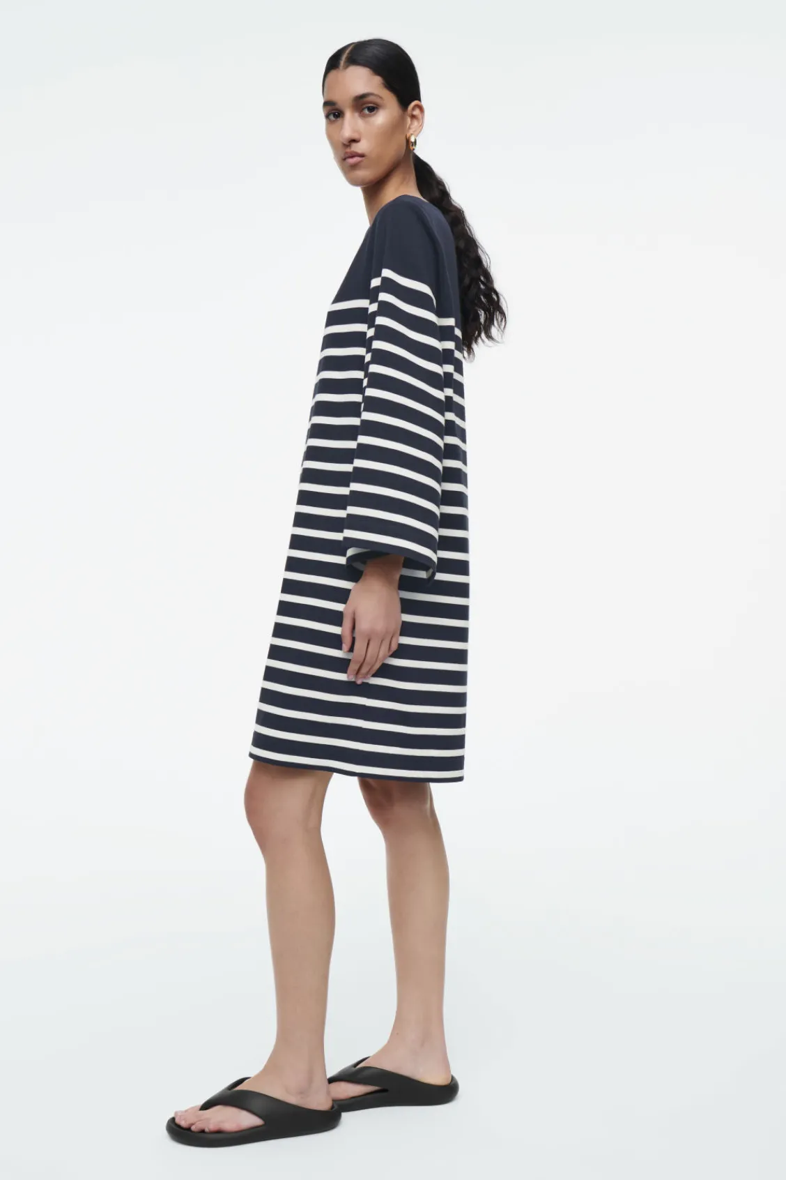 COS BOAT-NECK MINI T-SHIRT DRESS-Women Dresses & Jumpsuits