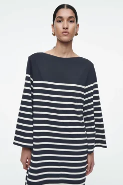 COS BOAT-NECK MINI T-SHIRT DRESS-Women Dresses & Jumpsuits