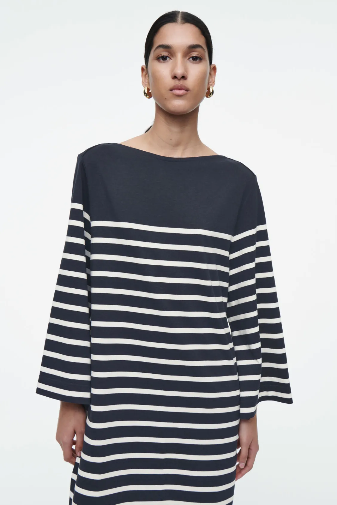 COS BOAT-NECK MINI T-SHIRT DRESS-Women Dresses & Jumpsuits