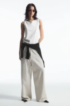 COS BOAT-NECK TANK TOP-Women Tops