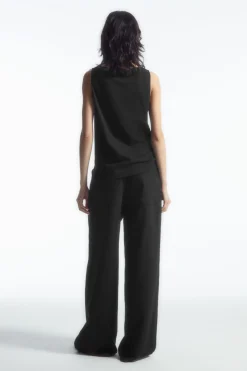 COS BOAT-NECK TANK TOP-Women Tops