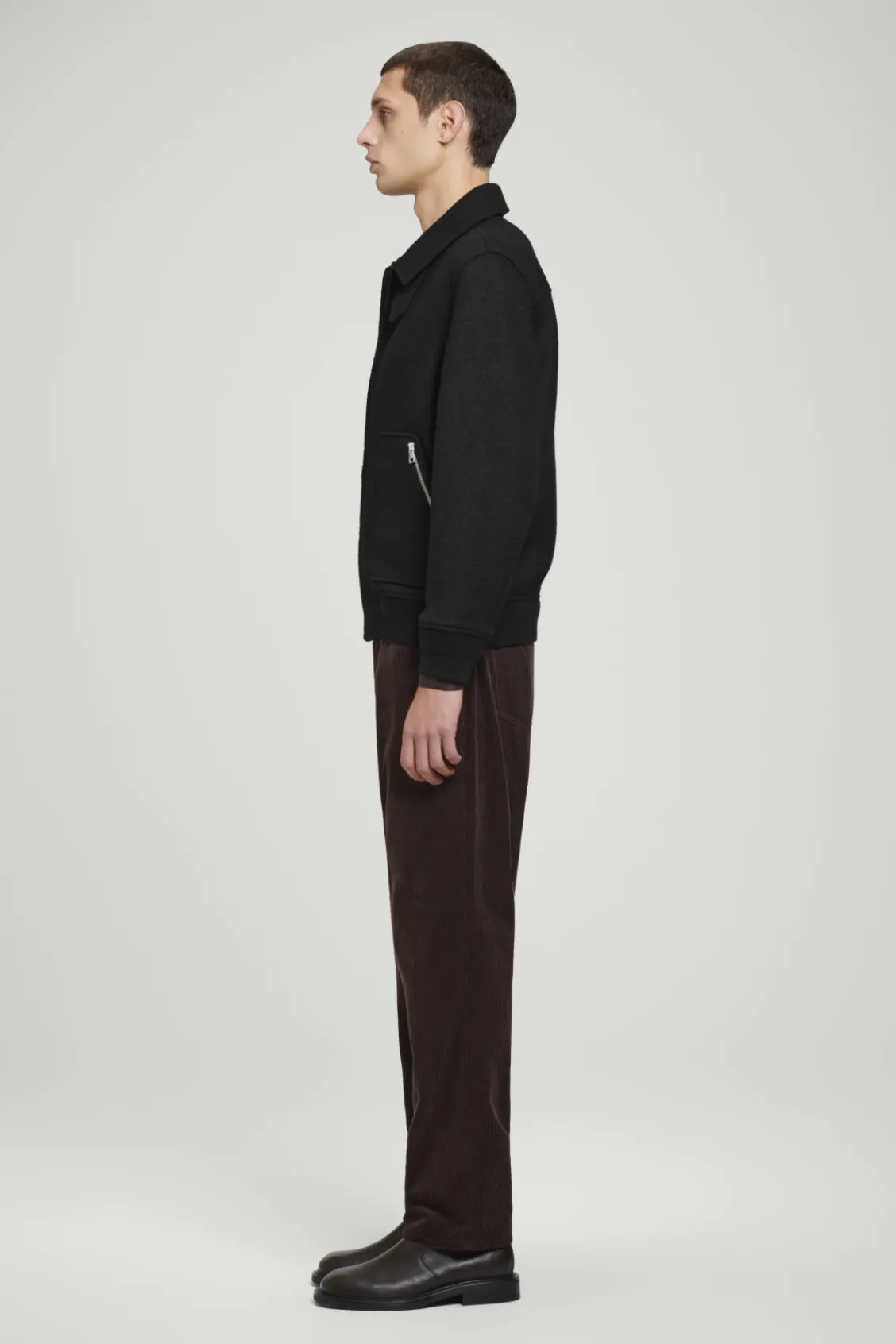 COS BOILED MERINO WOOL AVIATOR JACKET- Coats & Jackets