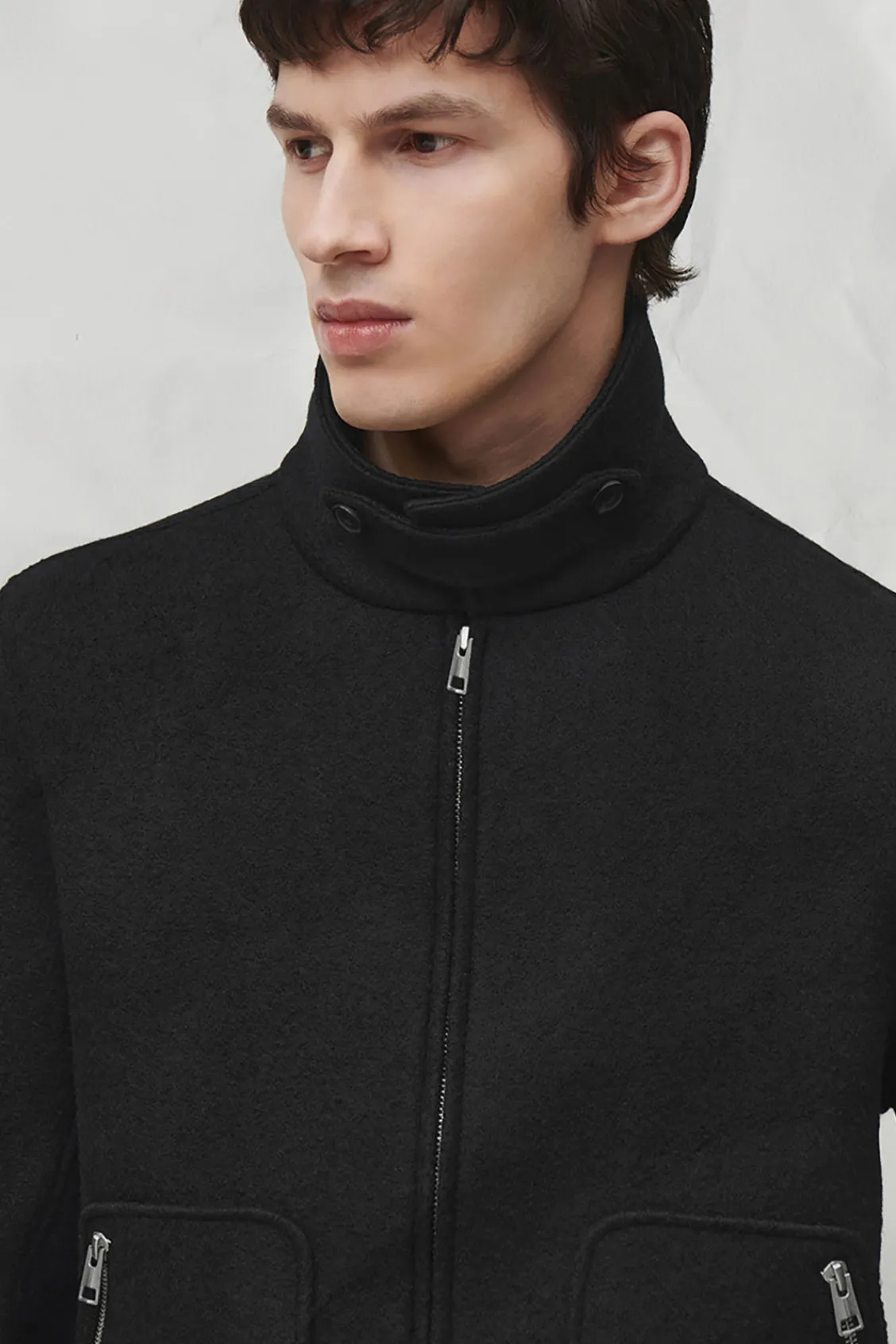 COS BOILED MERINO WOOL AVIATOR JACKET- Coats & Jackets