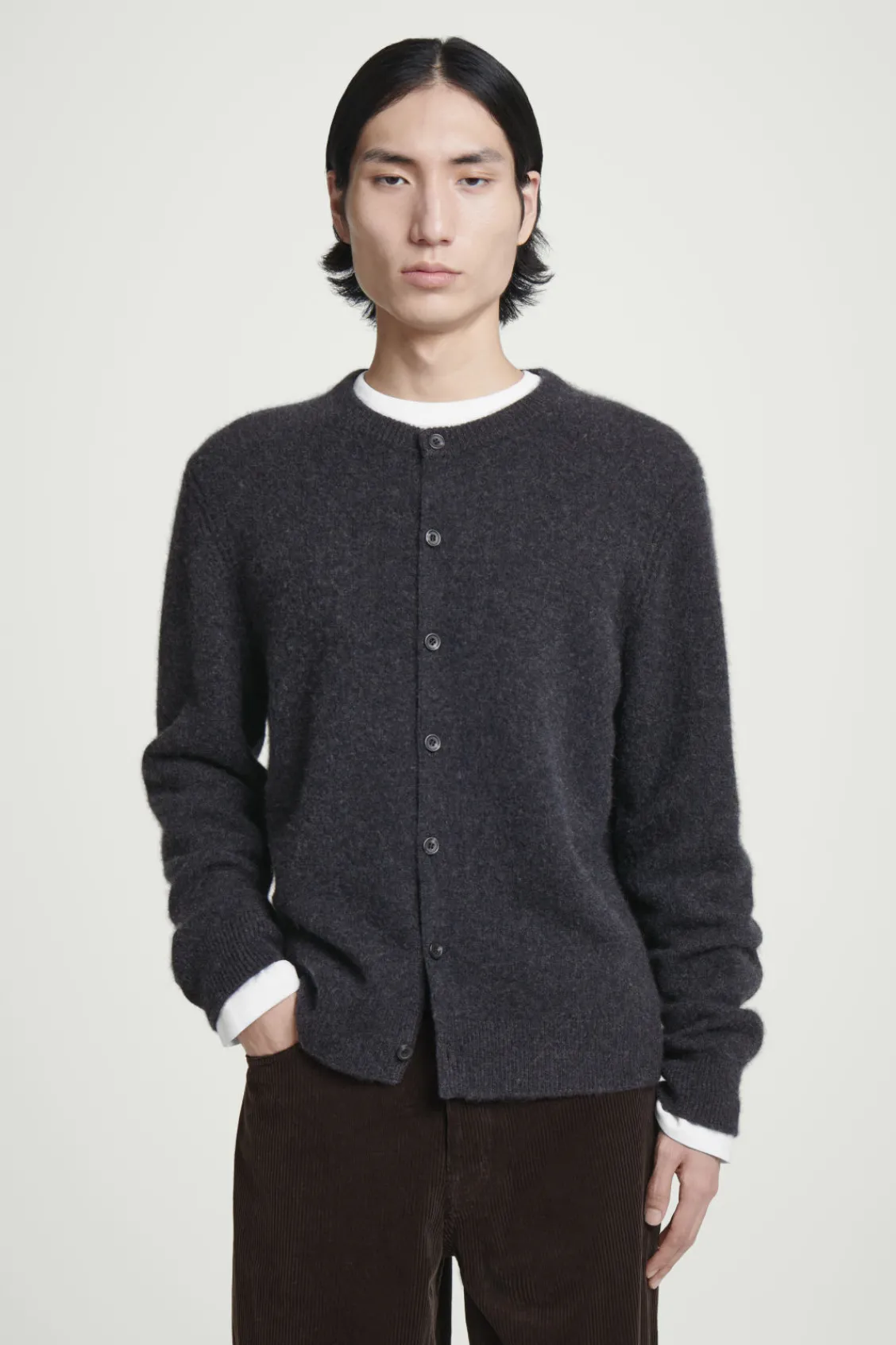 COS BOILED-CASHMERE CREW-NECK CARDIGAN- Cashmere | Sweaters & Cardigans