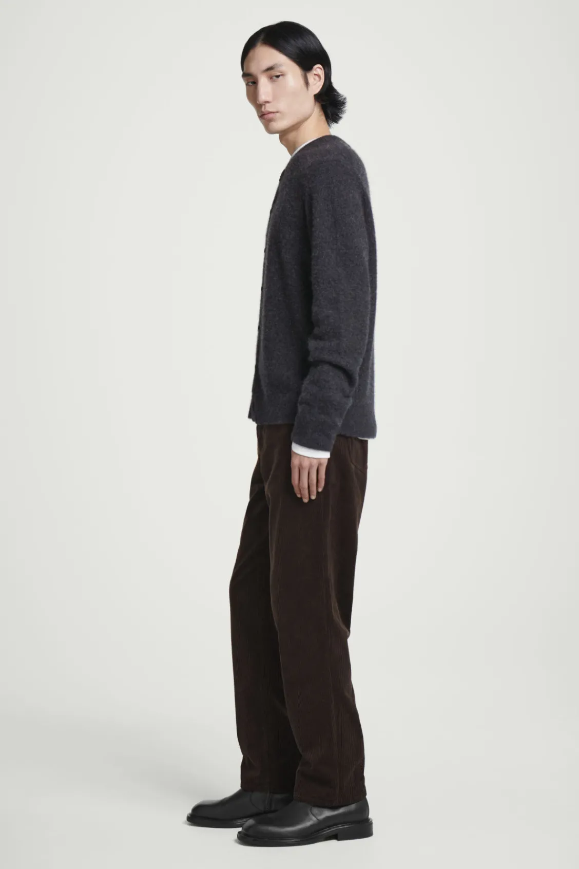 COS BOILED-CASHMERE CREW-NECK CARDIGAN- Cashmere | Sweaters & Cardigans