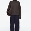 COS BOILED-WOOL BARREL-LEG PANTS-Women Pants