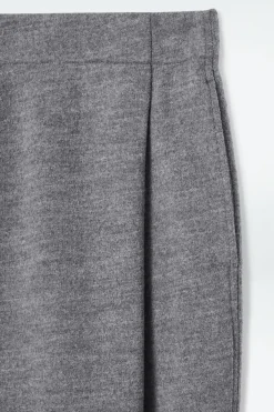 COS BOILED-WOOL BARREL-LEG PANTS-Women Pants