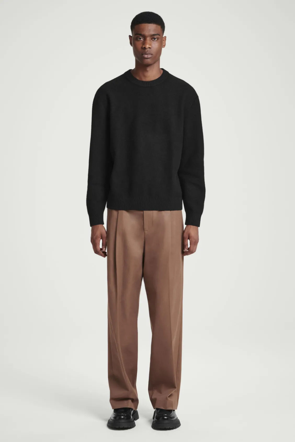 COS BOILED-WOOL CREW-NECK SWEATER- Sweaters & Cardigans