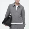 COS BOILED-WOOL ZIP-UP CARDIGAN-Women Sweaters & Cardigans